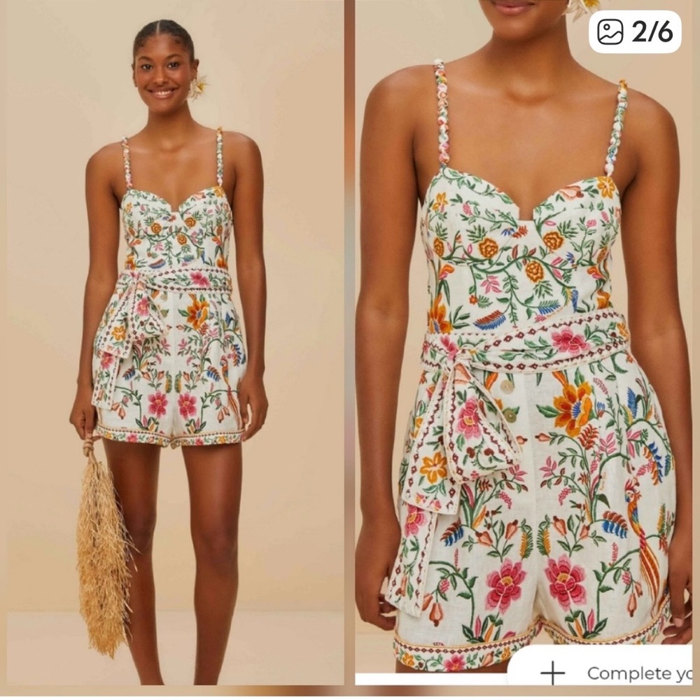 NWT Farm Rio Linen Romper